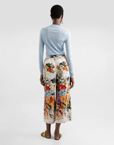 Dolce & Gabbana Silk Pullover With Flower Brooch