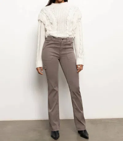 Sanctuary Sculpted Hayden Mid-rise Bootcut Pants In Cocoa In Gray