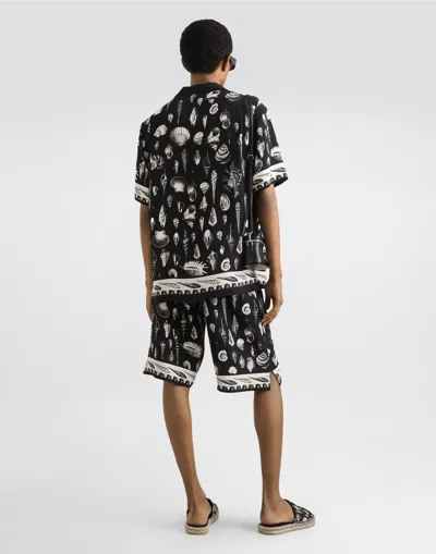 Dolce & Gabbana Seashell-print Shirt In Black
