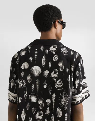 Dolce & Gabbana Seashell-print Shirt In Black