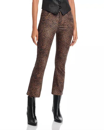 Frame Le Sylvie High Rise Slim Jeans In Leopard Print In Animal Print