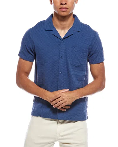 Vintage Summer Basketweave Camp Shirt