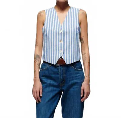 Nation Ltd Maddie Stripe Vest In Parisian Blue In Blue