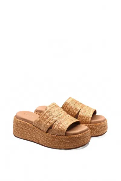 Chocolat Blu Women's Larra Platform Slide In Natural Raffia