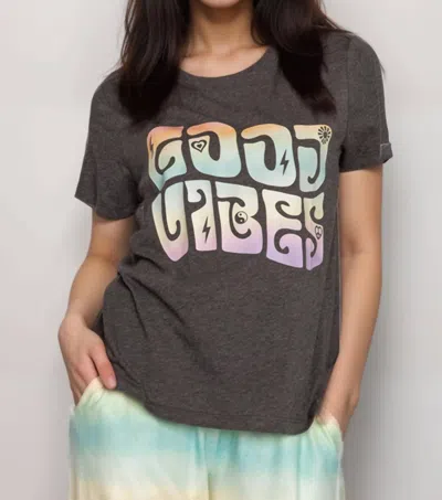 Pj Salvage Gradient Good Vibes Tee In Charcoal