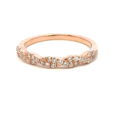 Aamiaa 0.35 Carat Natural Diamond Cluster Twist Band Ring In 14k Yellow Gold