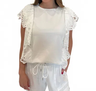 Leo Ugo Abigail Eyelet Top In White