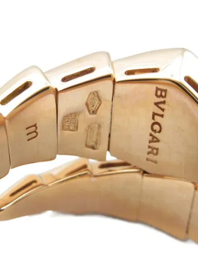 Pre-owned Bvlgari 2010s 18k Rose Gold Serpenti Diamonds Ring