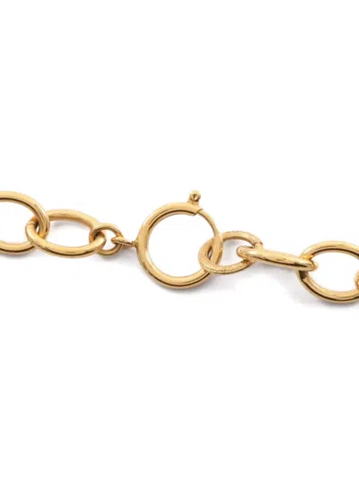 Pre-owned Chanel 1986-1988 Cross Pearl Necklace In Gold