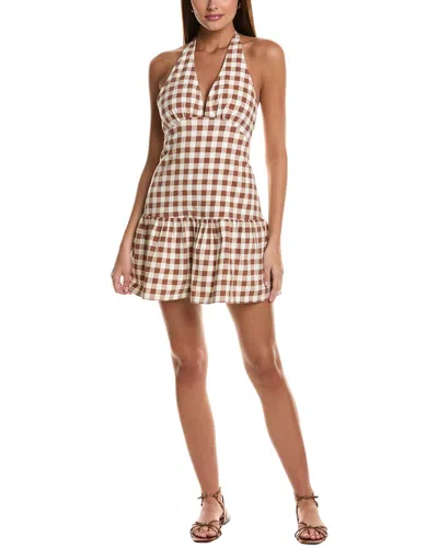 Free People Cecil Flounce Hem Cotton Blend Halter Minidress In Pink