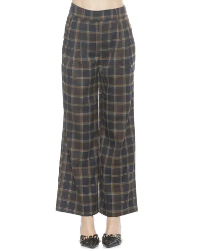 Alexia Admor Plaid Wide Leg Pants In Gray