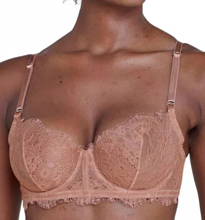 Skarlett Blue Entice Lace Balconette Bra In Gleam/terracotta In Nude