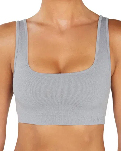 Ldma High Sculpt Rib Bra In Heather Grey In Blue