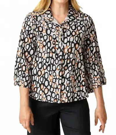 Habitat Linen Circle Hidden Placket Big Shirt In Oatmeal In Multi