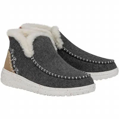 Hey Dude Women's Denny Faux Shearling Boots In Grey
