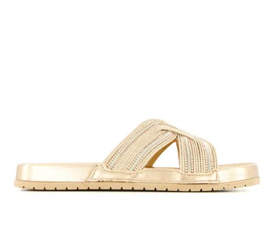 Andrea Women's Ultra Comfort Slides In Gold