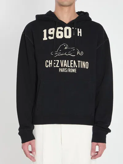 Valentino Cotton Fabric Sweatshirt With Comfortable Fit In Black