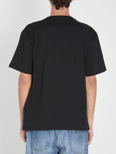 Valentino Crew Neck Graphic Print Short Sleeves T-shirt In Black