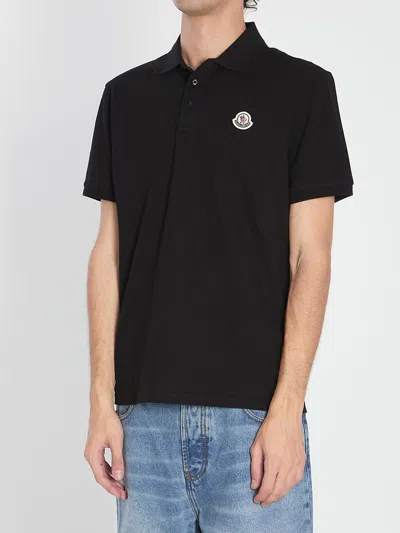 Moncler Black Polo In Black