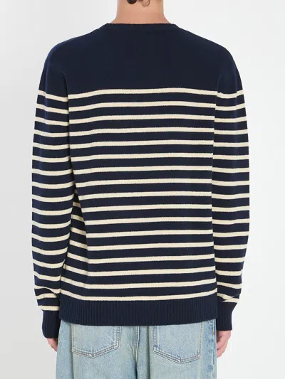 Valentino Garavani Crewneck Sweater With Bold Jacquard Motif In Black