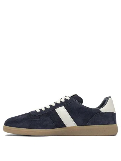 Tom Ford Archer Leather-trimmed Suede Sneakers In Blue