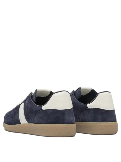 Tom Ford Archer Leather-trimmed Suede Sneakers In Blue