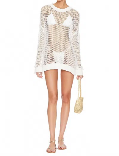 Beach Riot Hilary Mesh Round Neck Sweater In White In White