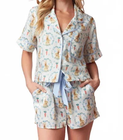 Peach Love Easter Bunny Pj Set In Multi
