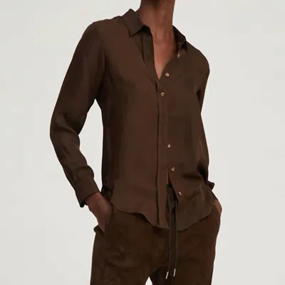Sprwmn Fitted Button Up Top In Americano