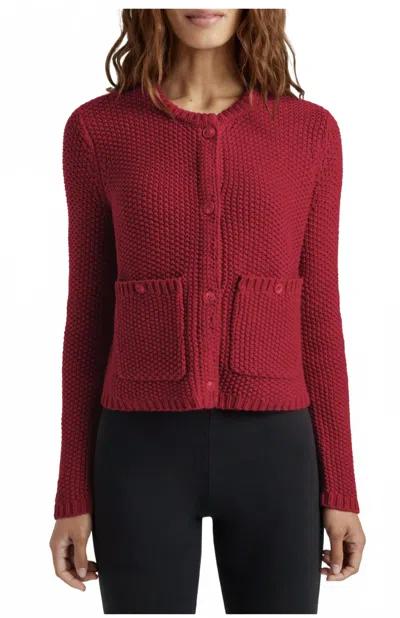 Splendid Andrea Cropped Cardigan In Red
