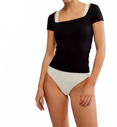 Free People Clean Lines Baby Tee In Black In Black