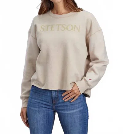 Stetson Screenprint Sweatshirt In Beige In Nude