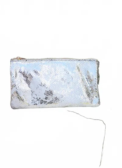 Caroline Hill Liz 3 Compartment Crossbody Bag In Silver Fleck