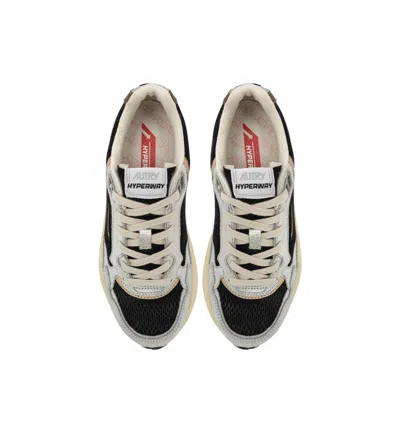 Autry Hyperway Low Mlea Su Mesh Silv Blk Sneakers In Gray