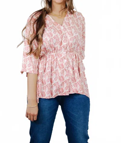 Papillon Side Tie Straps Blouse In Pink In Pink