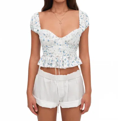 For Love & Lemons Opal Blouse In Cream In White