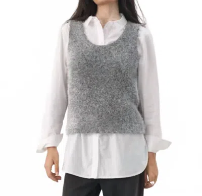 Part Two Miya Pullover Top Vest In Silver In Gray