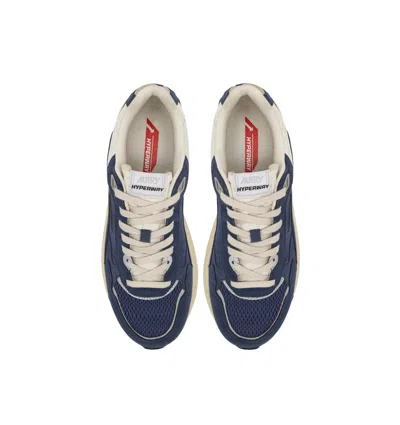 Autry Hyperway Leather-trimmed Suede And Mesh Sneakers In Blue