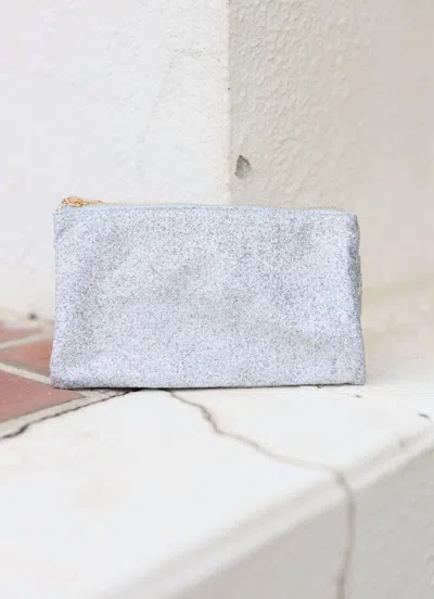 Caroline Hill Liz 3 Compartment Crossbody Bag In Silver Glitter