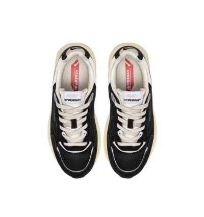 Autry Hyperway Black Low Top Sneakers With Logo Patch On Tongue And Side In Tech Fabric Man