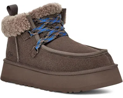 Ugg Funkarra Cabin Cuff Women's 9 Gray Suede Moc Toe Platform Snow Boot Khd1453