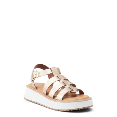 Portland Boot Company Women's Low-heel Platform Gladiator Sandals In Gold
