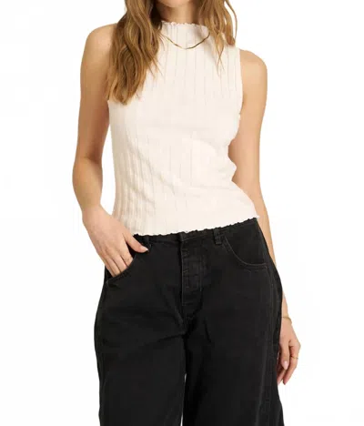 Project Social T Chasing You Funnel Neck Tank Top In Mother Of Pearl In Neutral