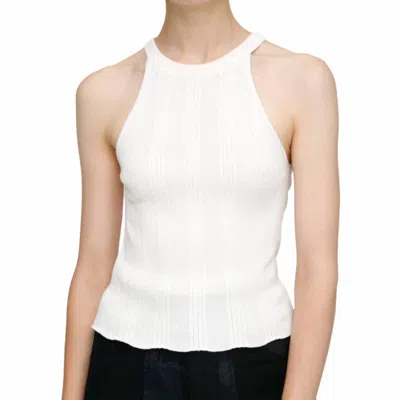 Moussy Braid Delta Tank Top In Off White In White