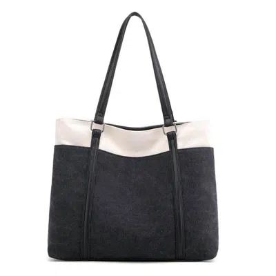 Threaded Pear Women's Lilly Canvas Tote Bag In Black