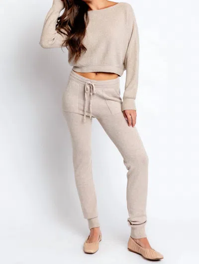 Milio Milano Knit Drawstring Pants In Beige