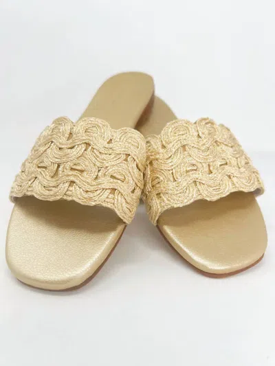 Coco Indigo Women's Capri Textured Band Slip-on Sandals In Beige