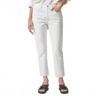 Citizen Of Humanity Charlotte High Rise Straight Leg Jeans In Tart In White