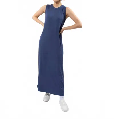 Recollection Brand Ribbed Tank Dress In Ocean Blue