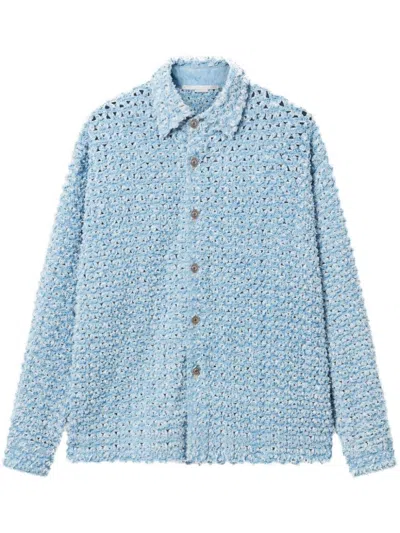 Stella Mccartney Oversized Denim Beaded Cloth Shirt